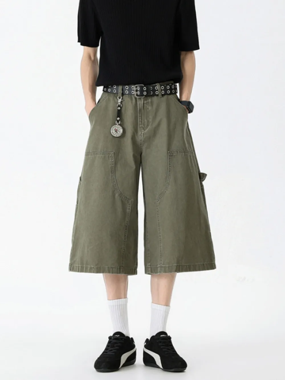 Men's Full Size Wide Leg Cargo Denim Shorts Plus Size, image 6