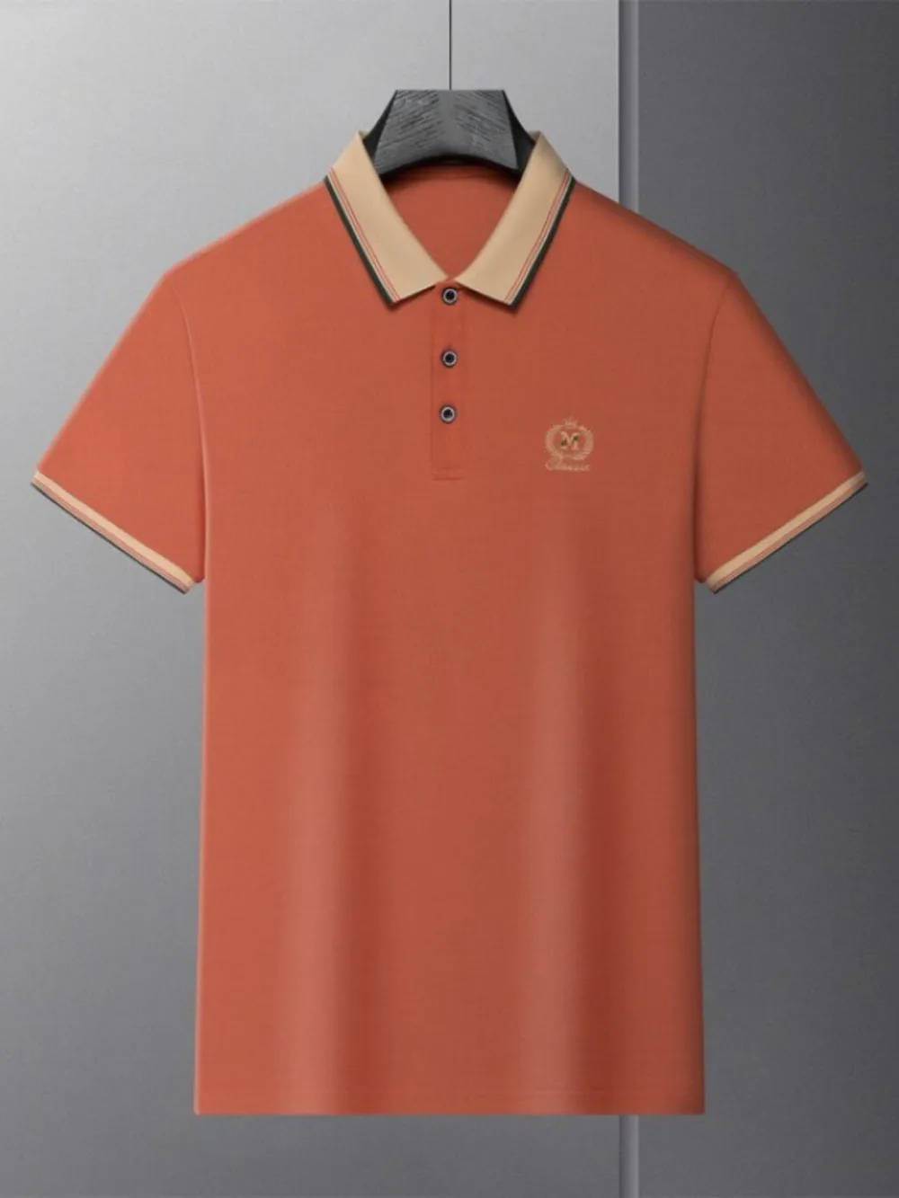 Men's Plus Size Contrast Collar Classic Polo Shirt, image 4