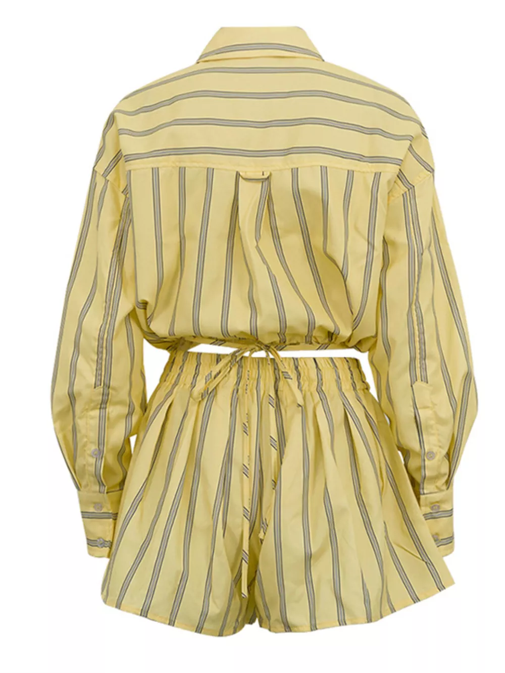 Striped Button Up Shirt and Shorts Set, image 7