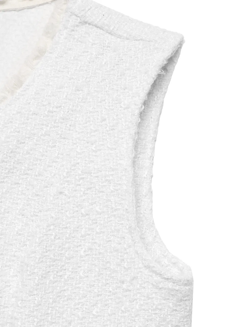 Textured Button-Front Vest with Raw Edge, image 2