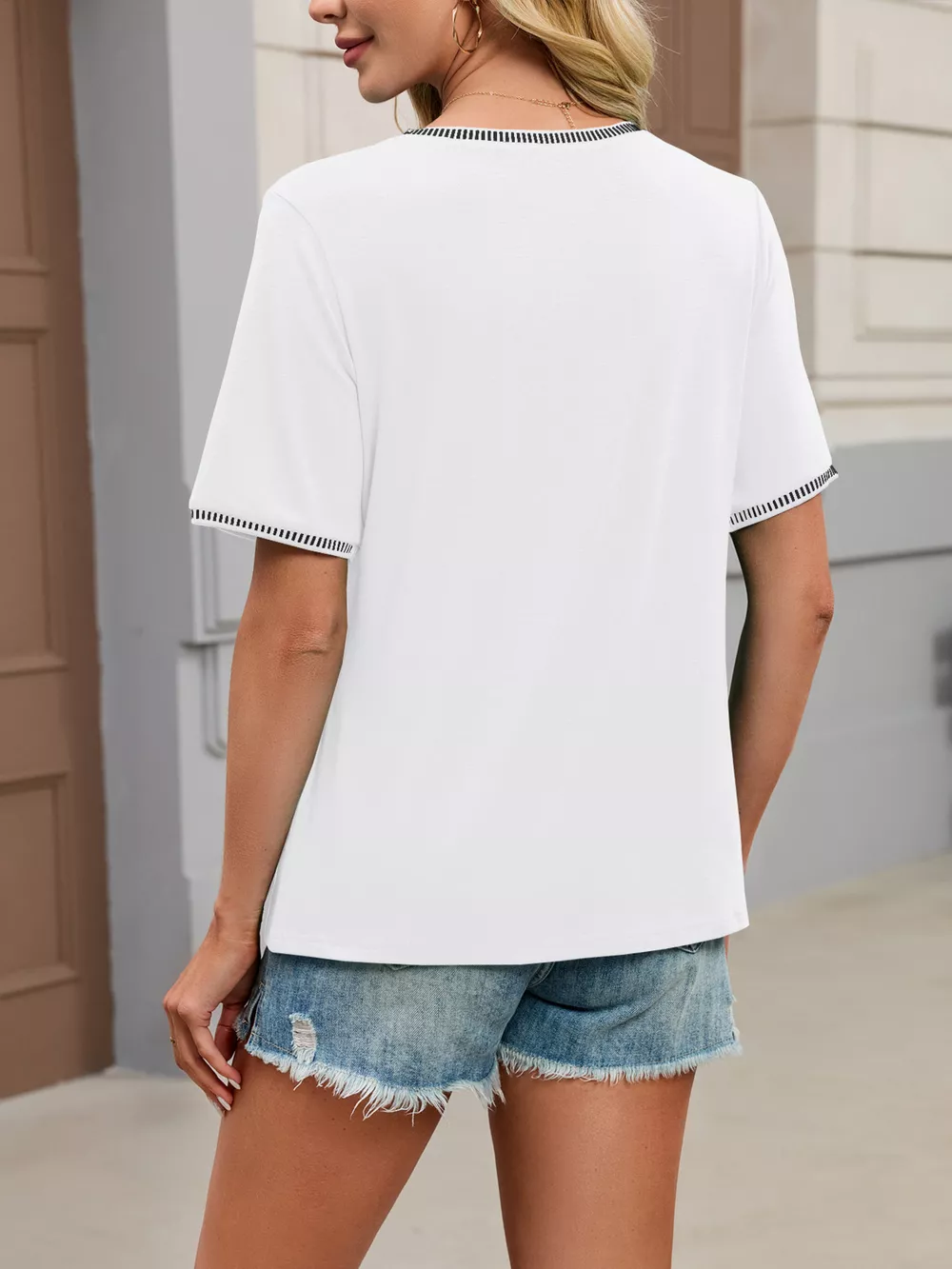 Contrast Trim Short Sleeve T-Shirt, image 19