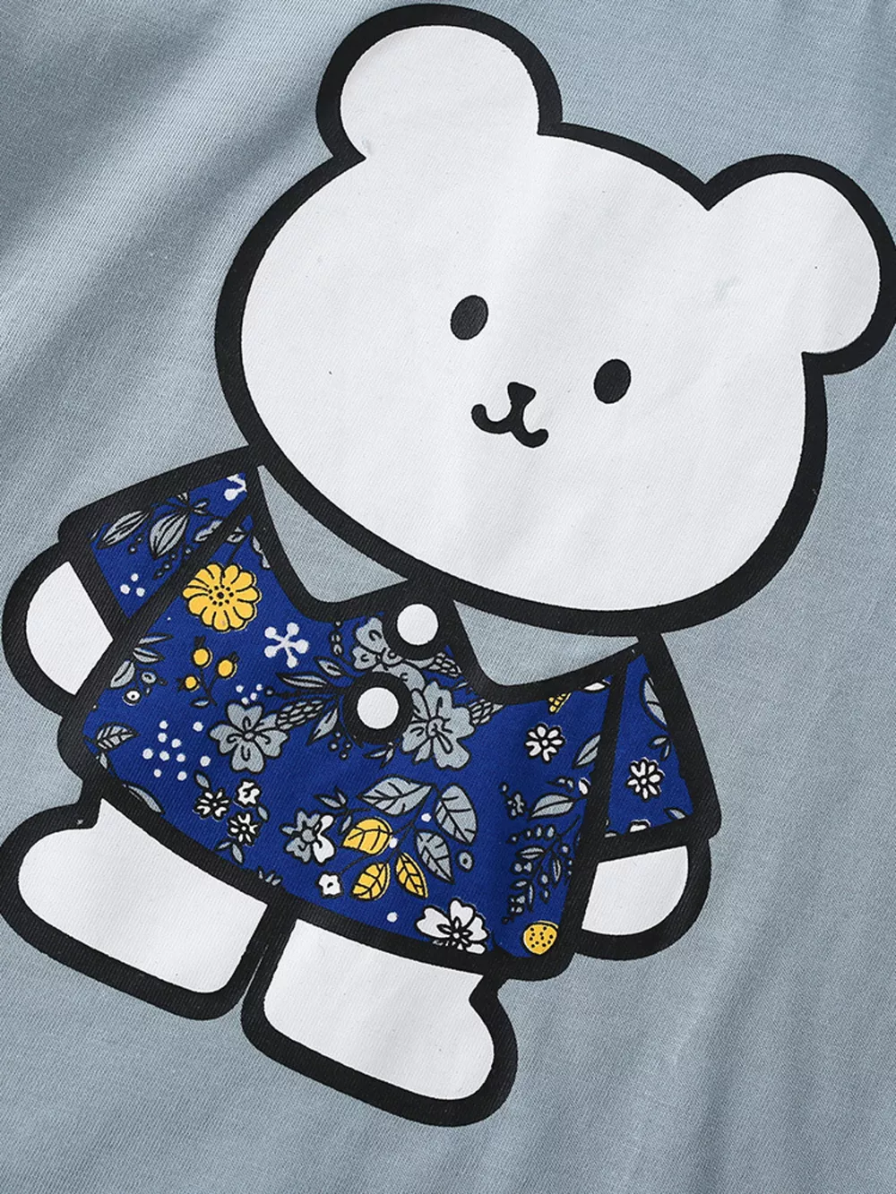 Children's Ruffled Sleeve Bear Graphic T-Shirt, image 3