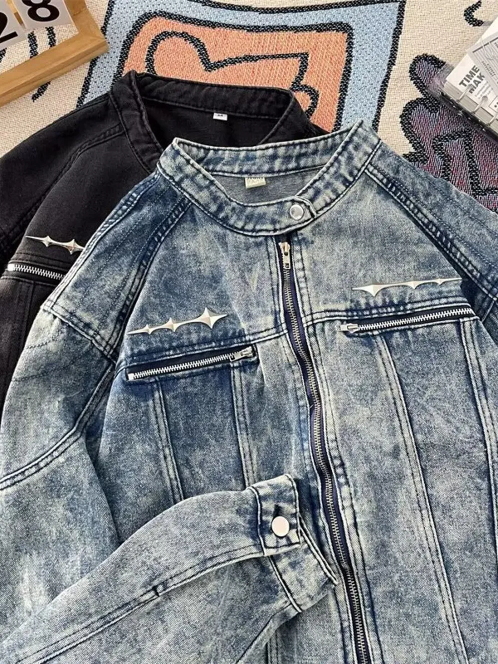 Men's Zip Up Denim Jacket, image 4