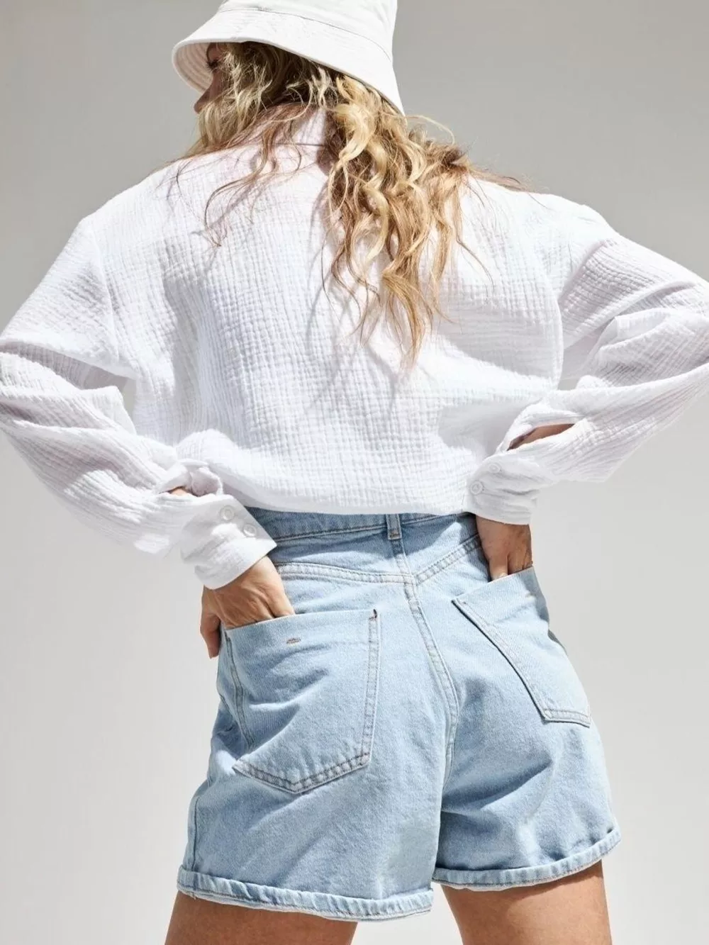Textured Gauze Button-Down Shirt, image 4