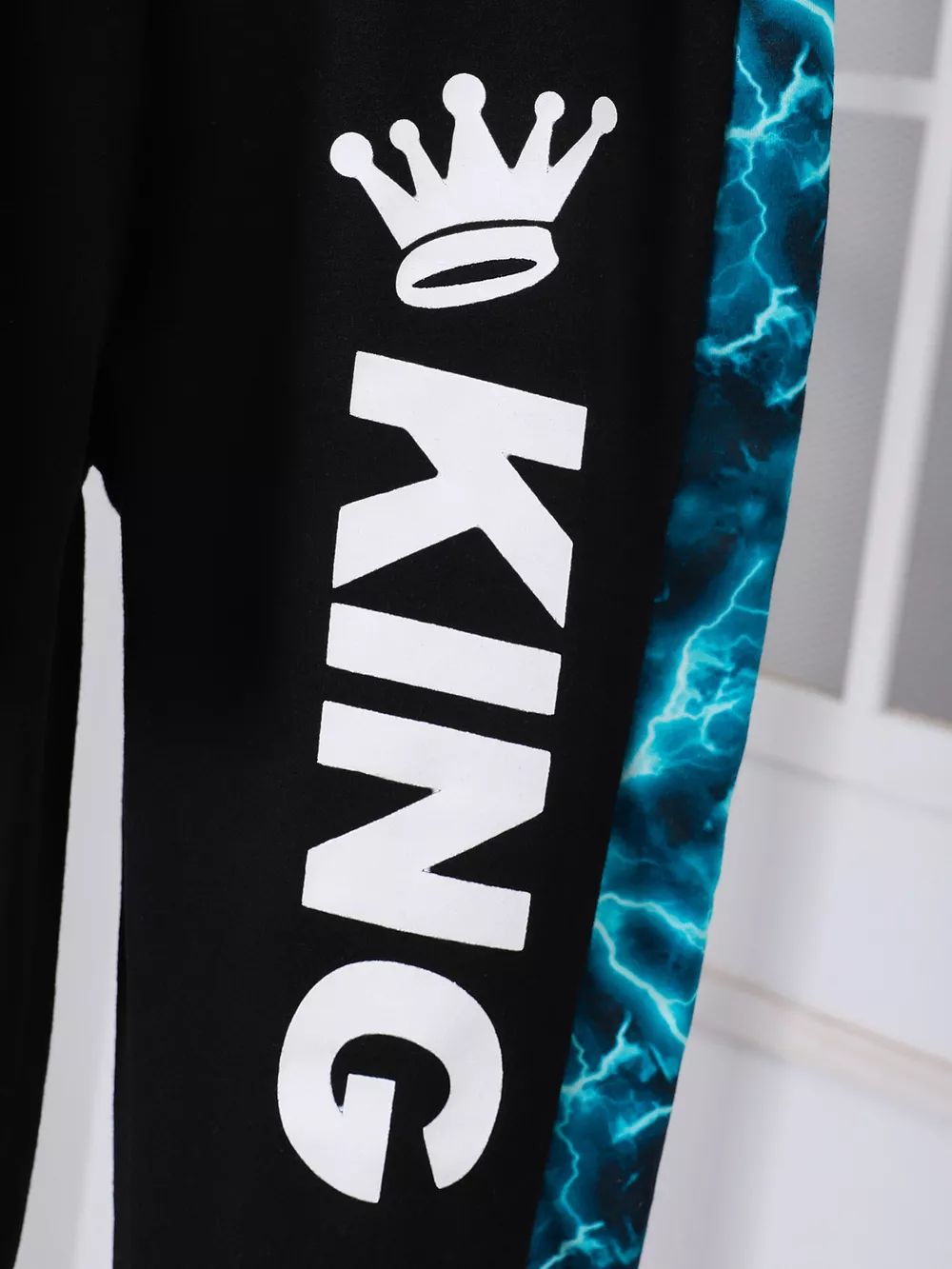 Children's King Letter Lightning Hoodie & Pants Set, image 5