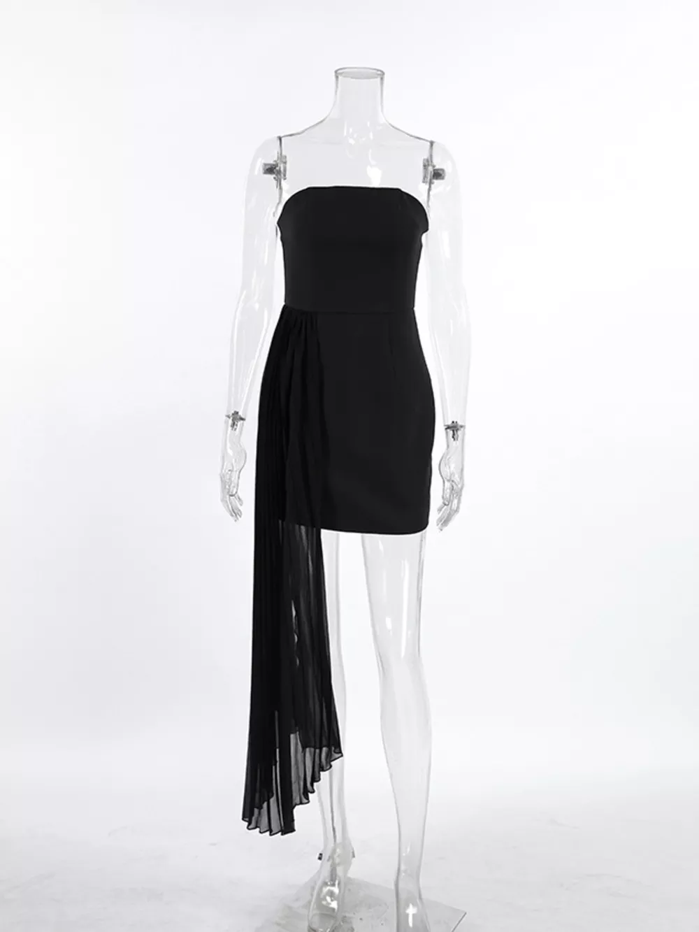 Pleated Detail Tube Mini Dress, image 7