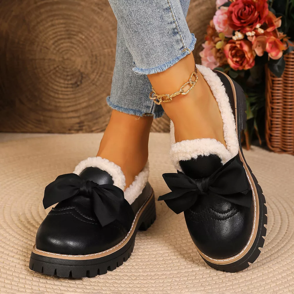 Bow Round Toe Loafers, image 4