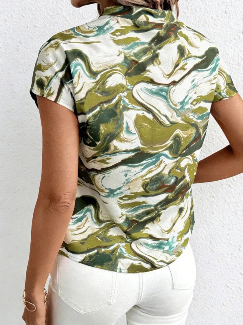 Color Block Short Sleeve Blouse, image 4