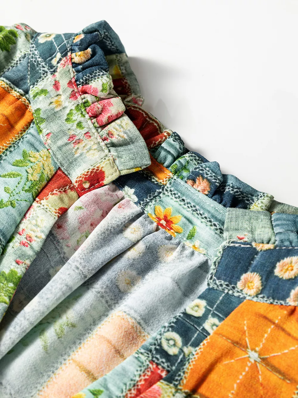 Floral Half Placket Notched Blouse, image 6
