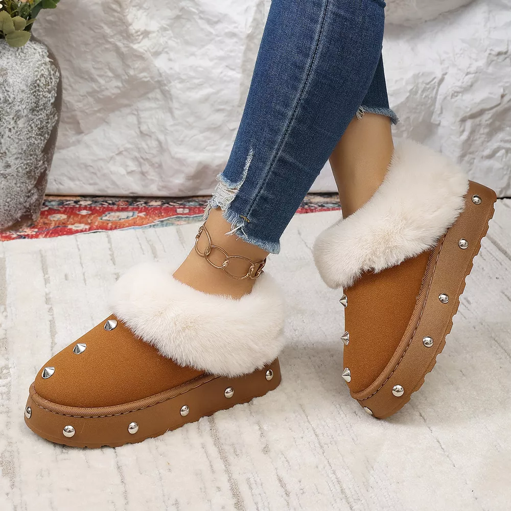 Studded Platform Faux Fur Lined Winter Boots, image 5