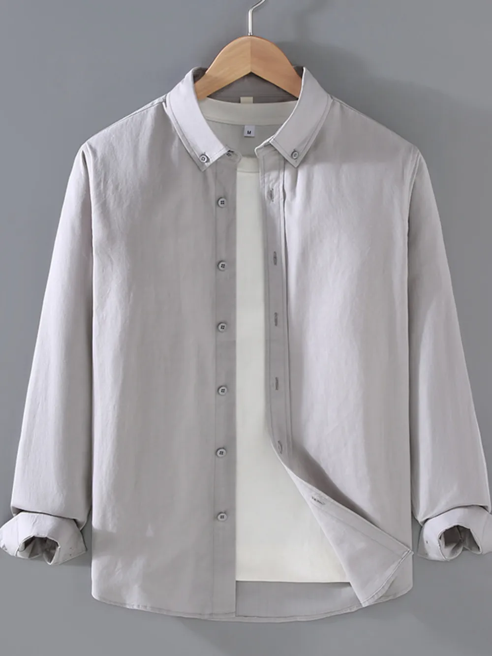 Men's Plus Size Button Up Long Sleeve Shirt, image 5