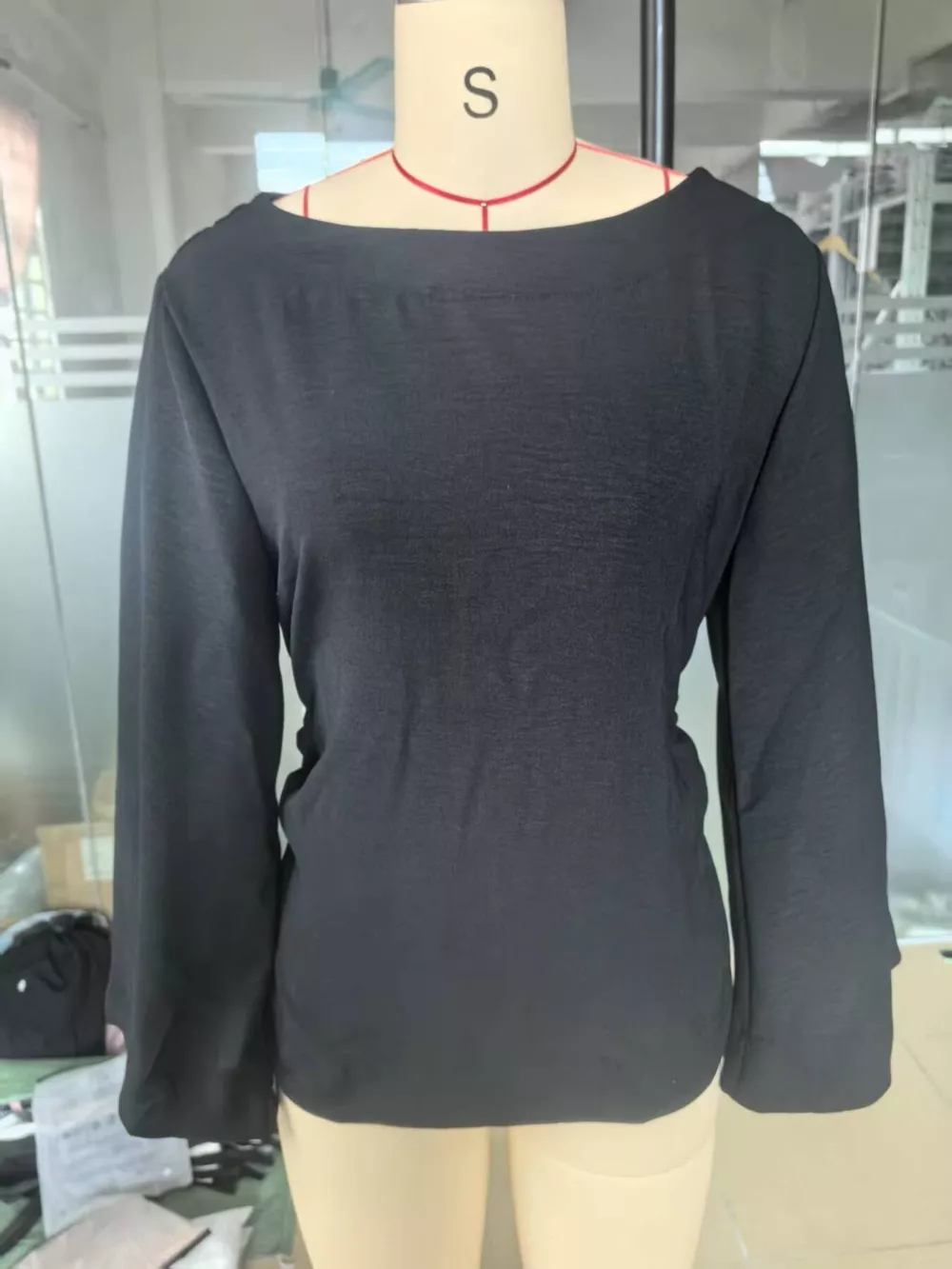 Boat Neck Long Sleeve Slim-Fit T-Shirt, image 4