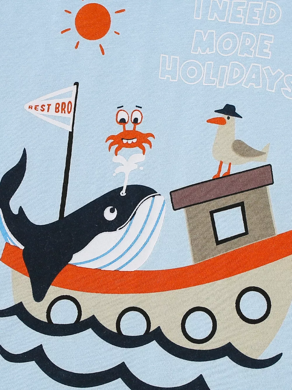 Children's Whale Boat Graphic Short Sleeve T-Shirt, image 3