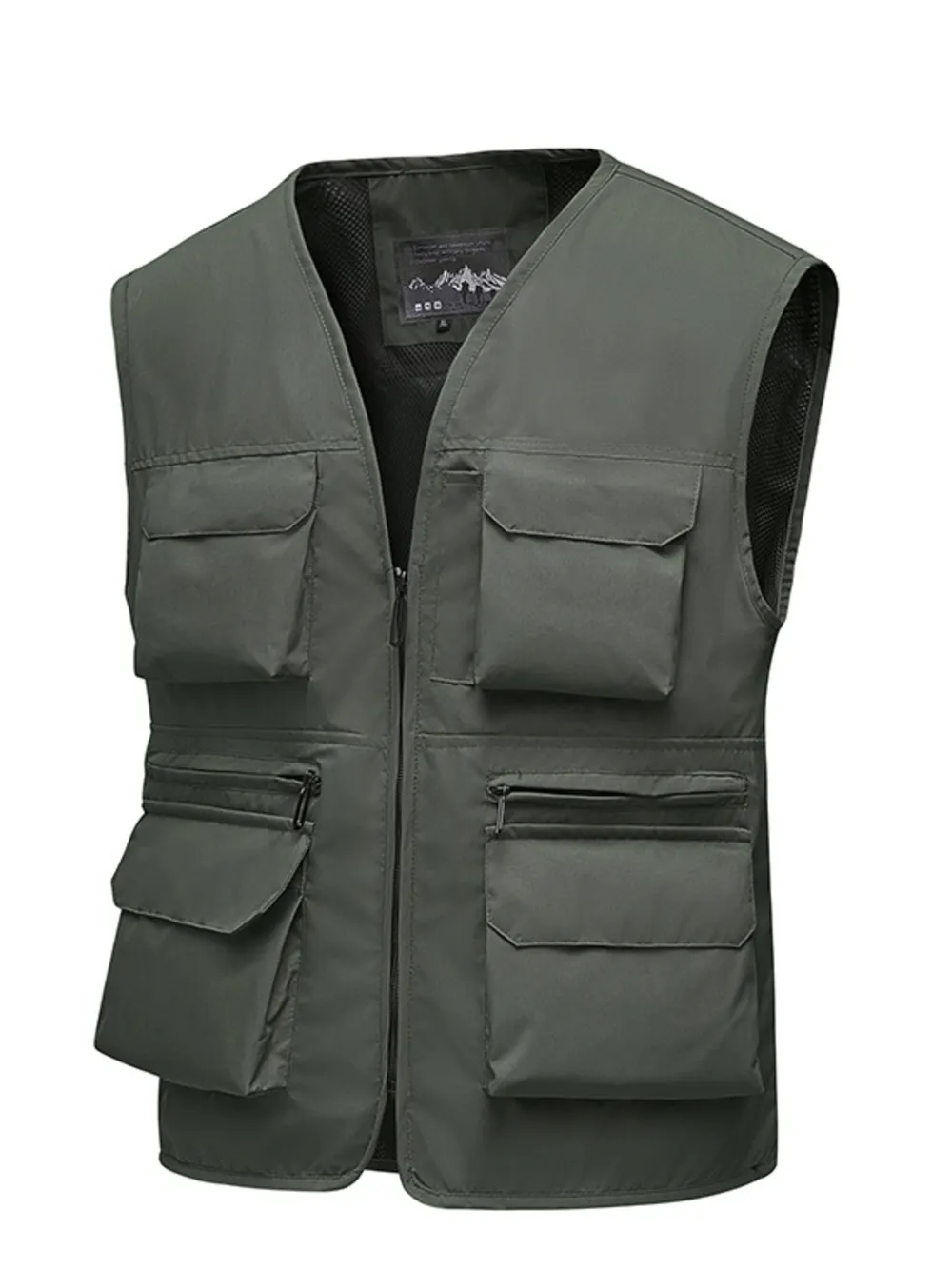 Men's Full Size Multi-Pocket Zip Up Vest Plus Size, image 8