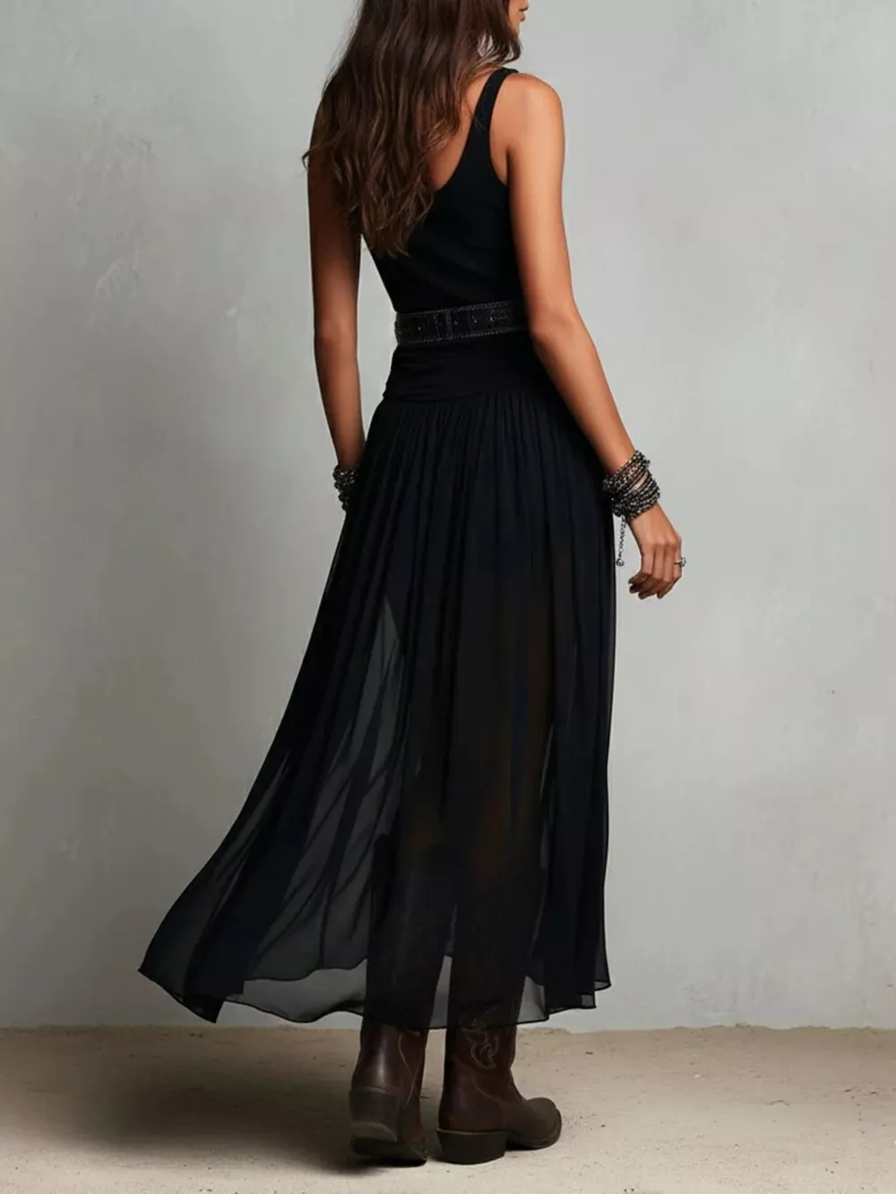 Full Size Scoop Neck Sleeveless Maxi Dress Plus Size, image 4