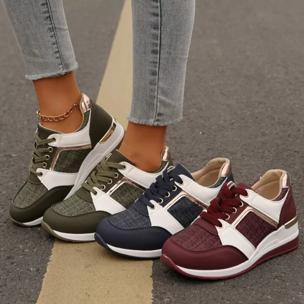 Round Toe Lace Up Sneakers, image 2