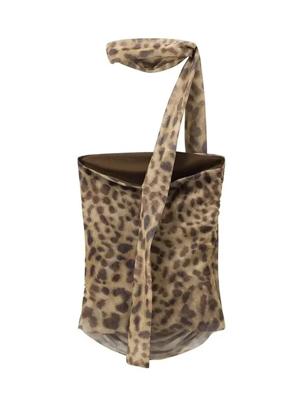Ruched Leopard Print Tube Top, image 6