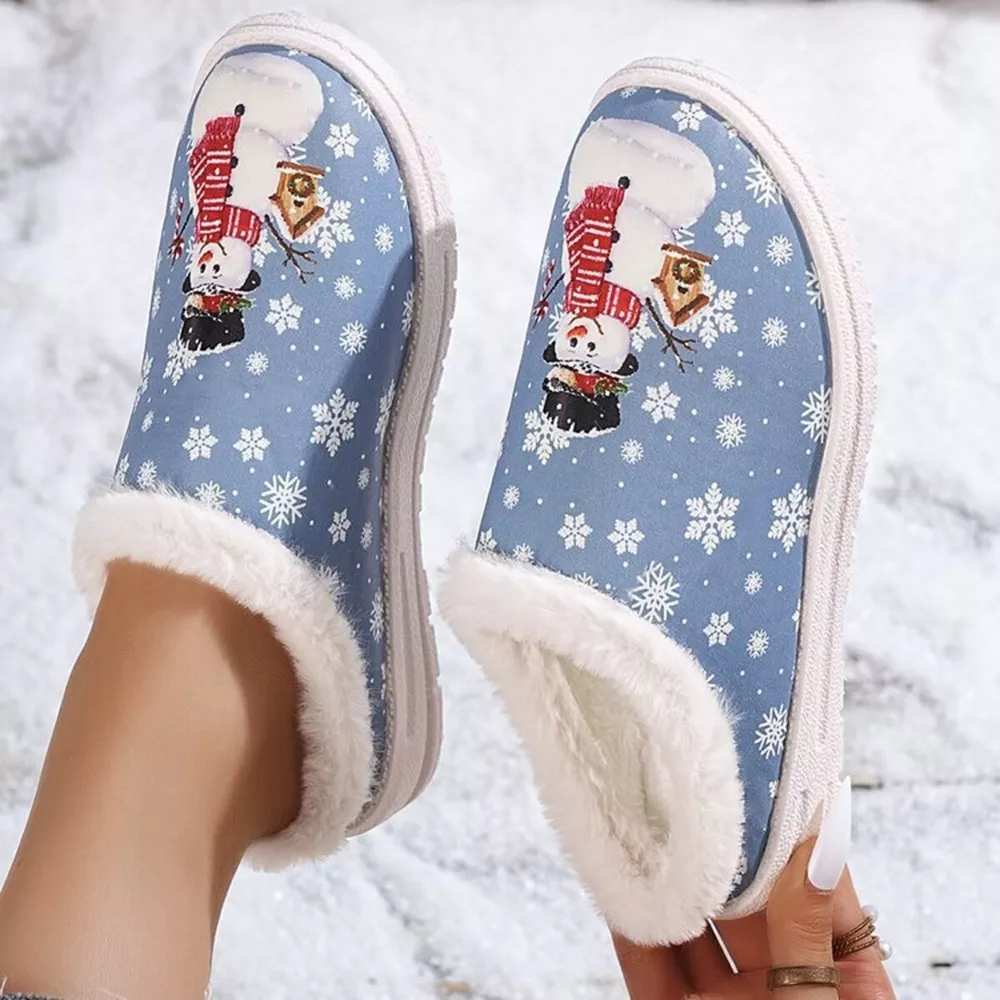 Christmas Snowman Plush Lined Slippers, image 9