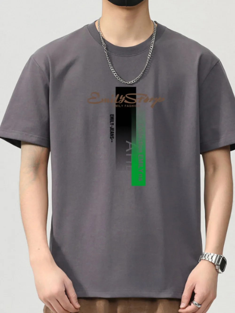Men's Plus Size Round Neck Short Sleeve T-Shirt, image 5