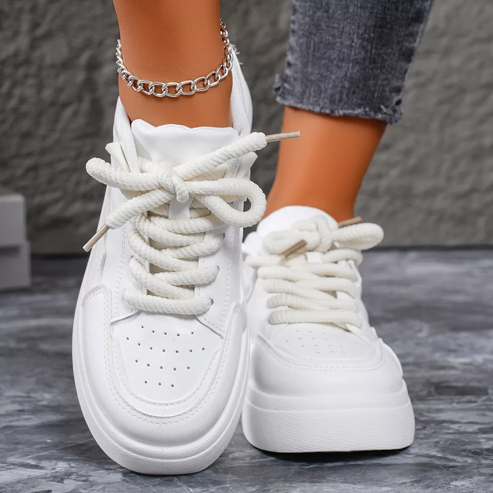 Round Toe Platform Sneakers, image 4