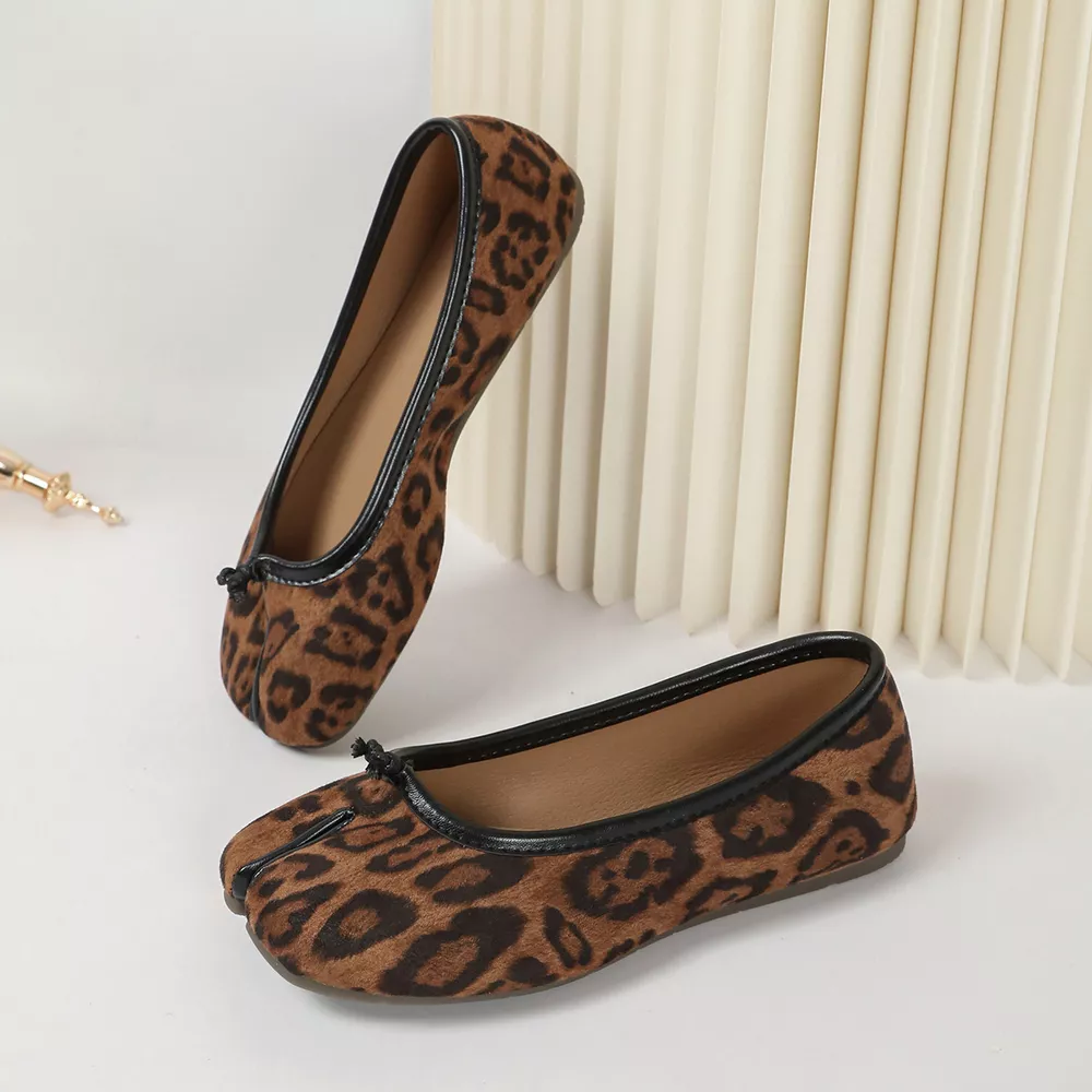 Split-Toe Leopard Print Slip-Ons, image 6