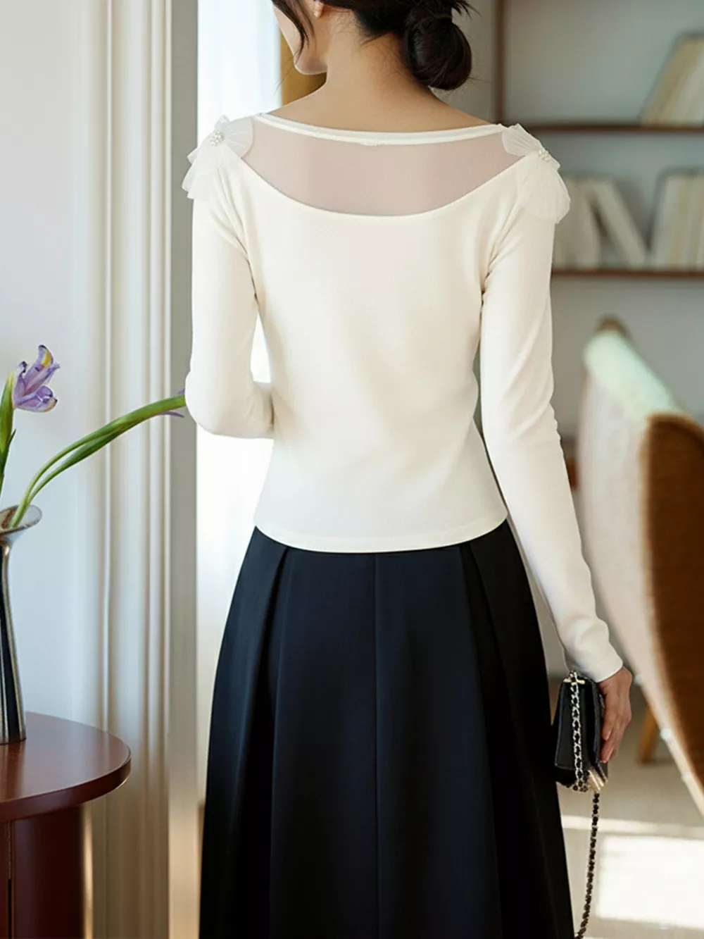 Floral Applique Long Sleeve T-Shirt, image 4