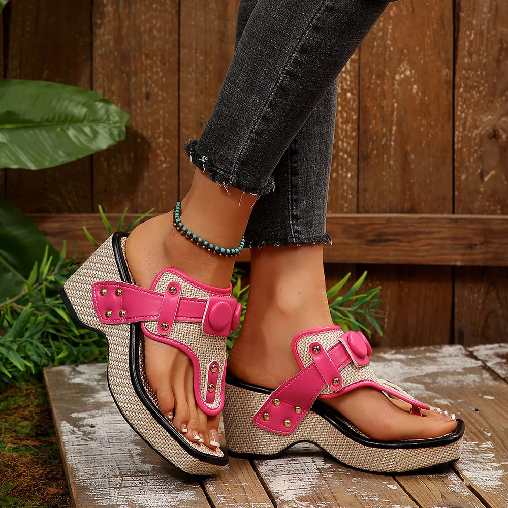 Toe Post Wedge Sandals, image 11