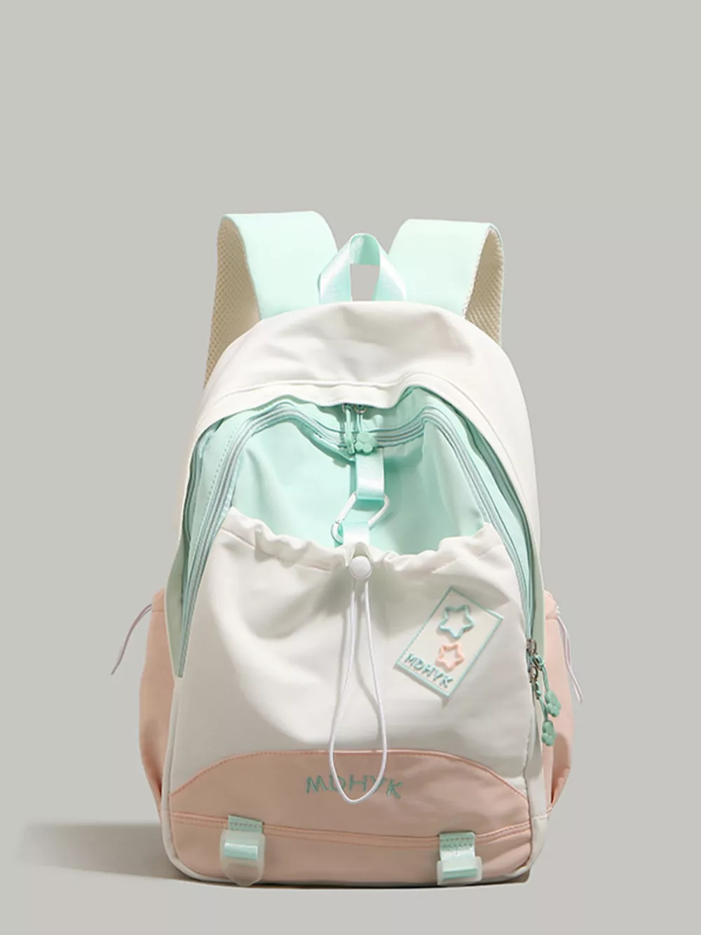Color Block Drawstring Backpack Bag, image 3