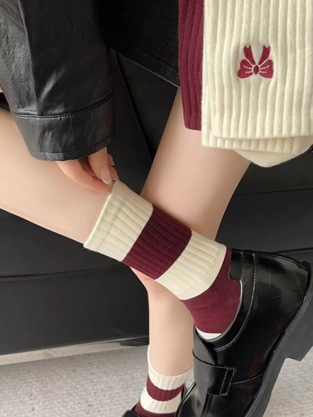 Ribbed Cotton Crew Socks, image 11