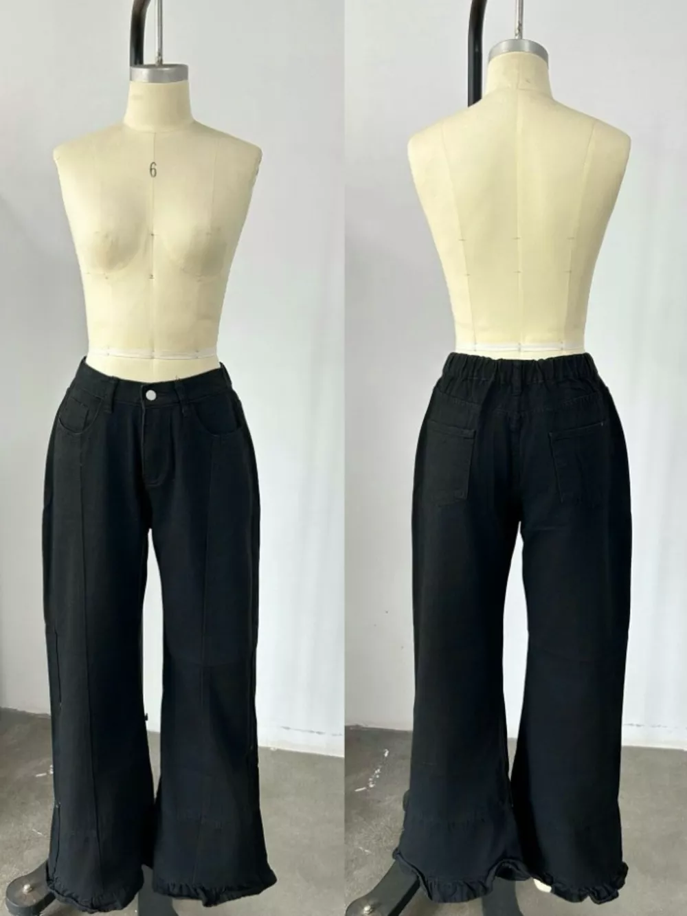Full Size High-Waisted Wide-Leg Ruffle Hem Jeans Plus Size, image 8