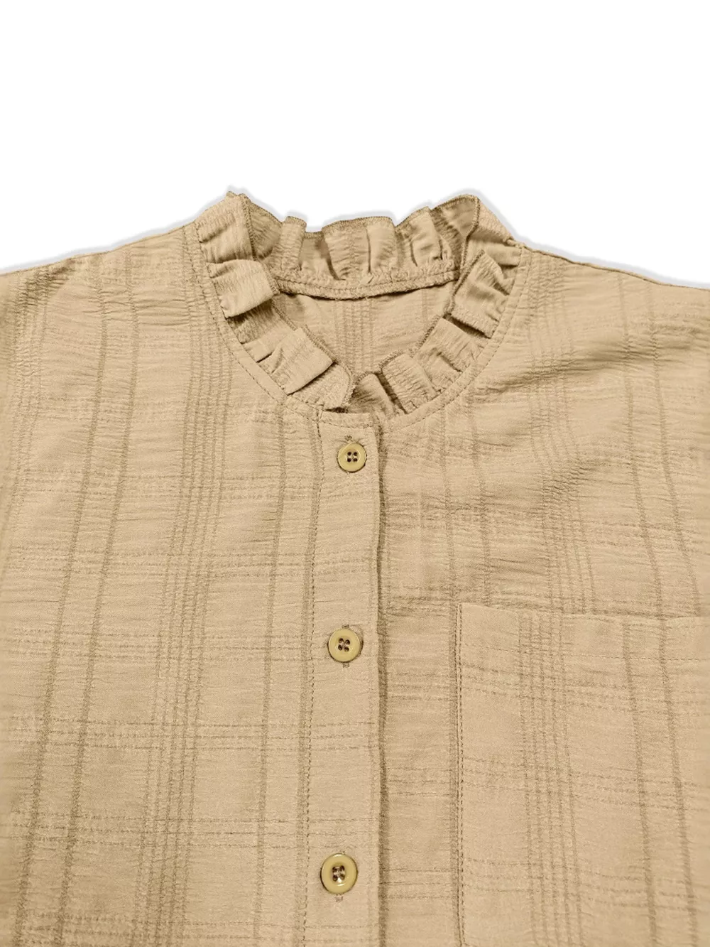 Frill Button Down Long Sleeve Shirt, image 2