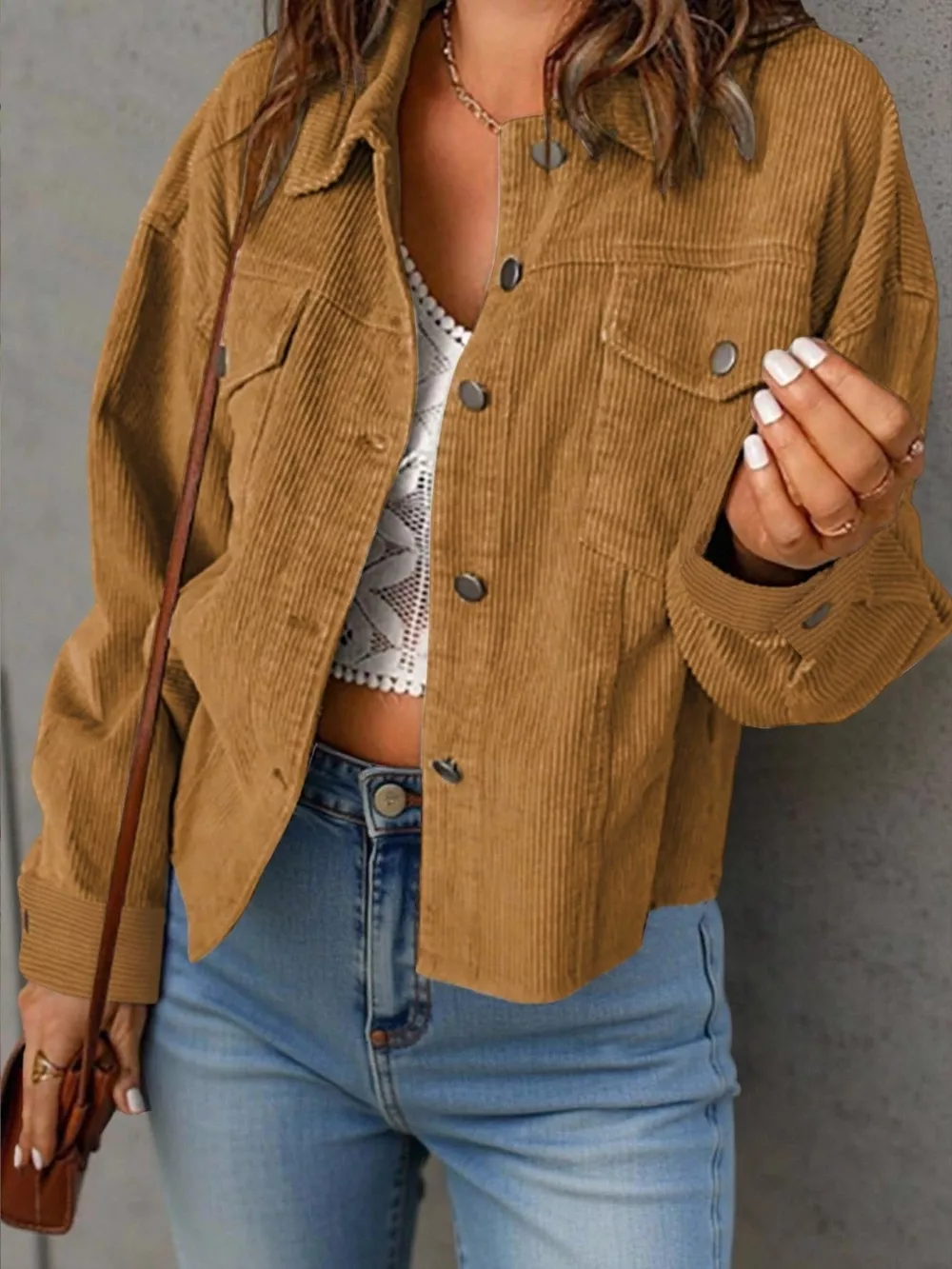 Corduroy Button-Down Shacket, image 8