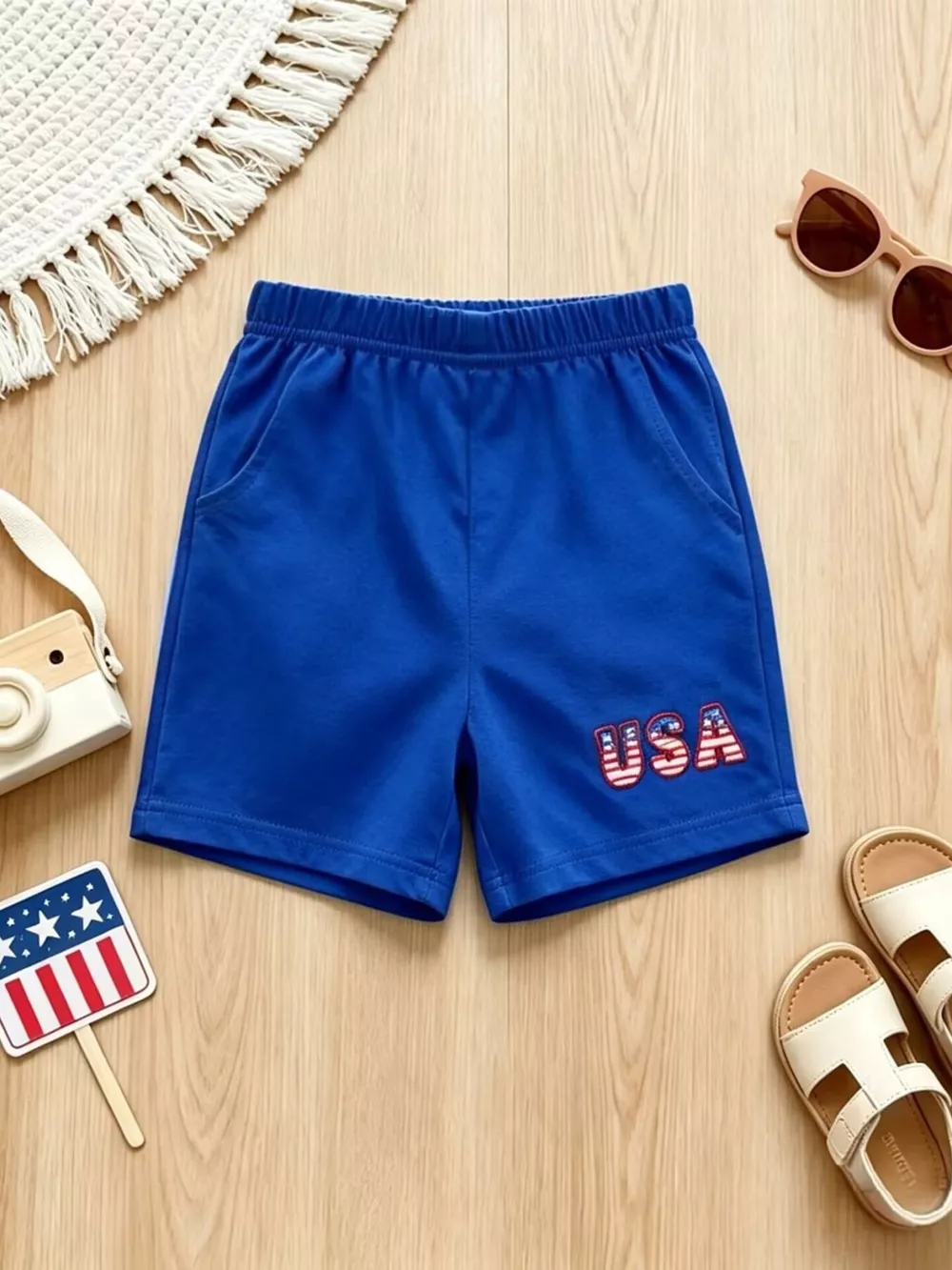 Children's Patriotic Striped Polo & Shorts Set, image 10