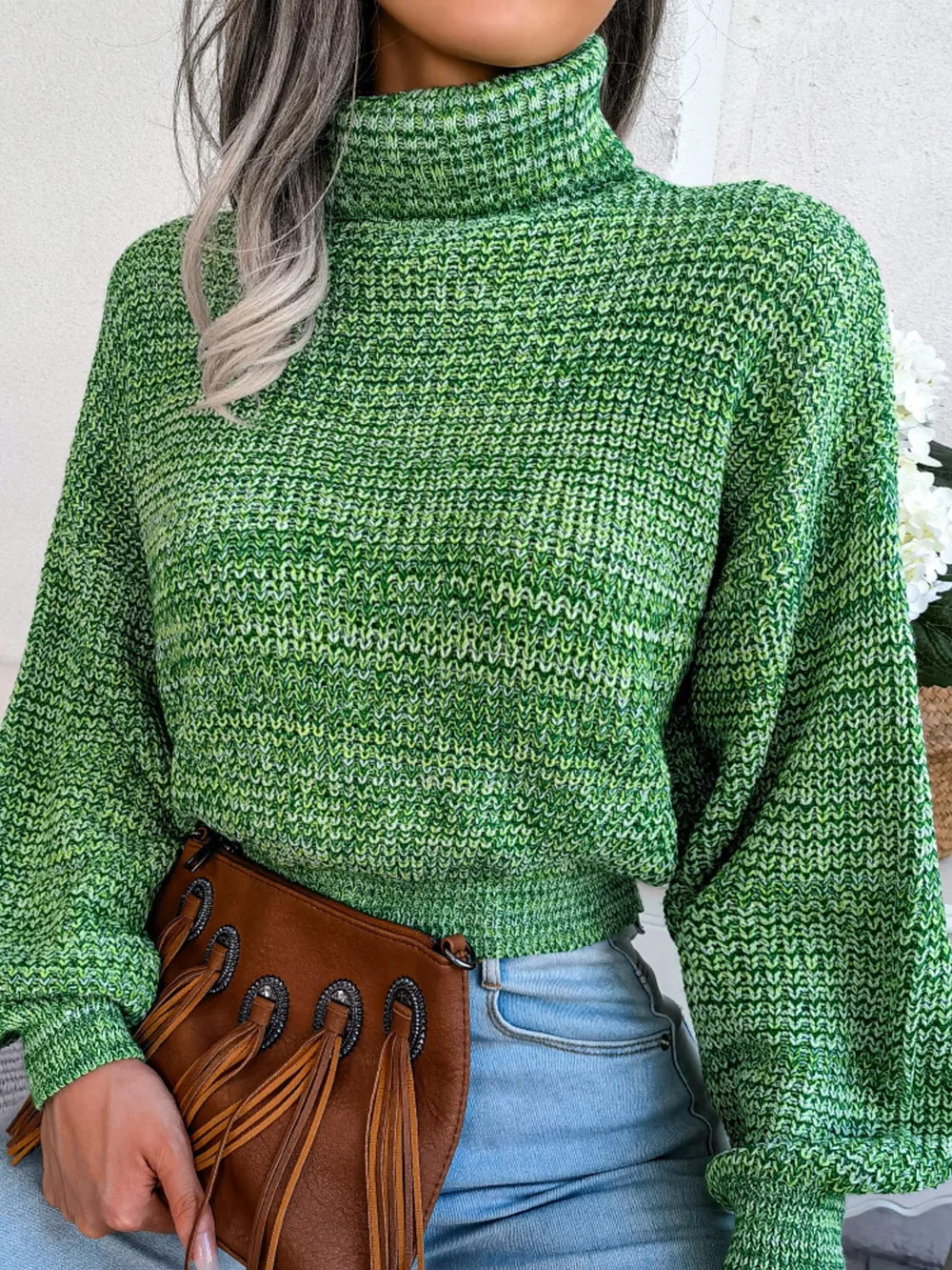 Turtleneck Dropped Shoulder Sweater, image 4