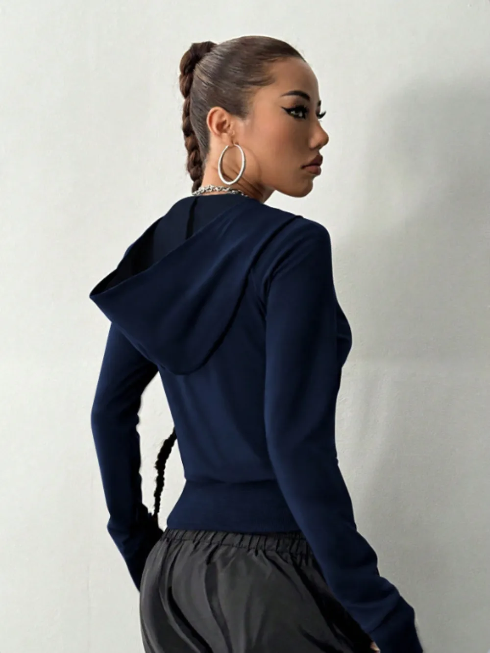 Zip-Up Long Sleeve Hoodie, image 4