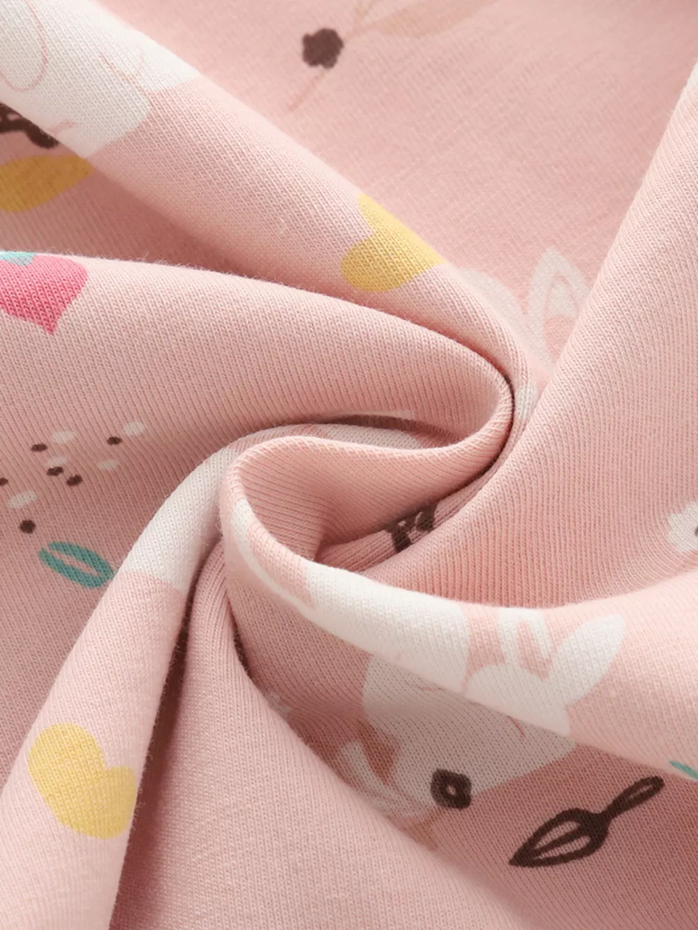 Children's Cute Bunny Print Flutter Sleeve Dress, image 3