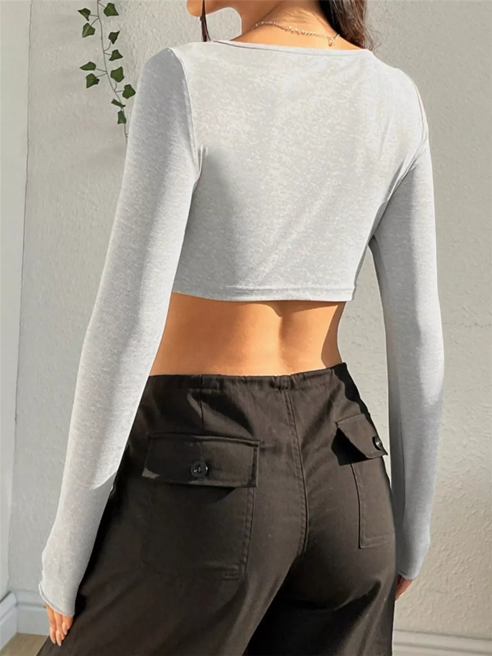 Twisted Front Long Sleeve T-Shirt, image 13