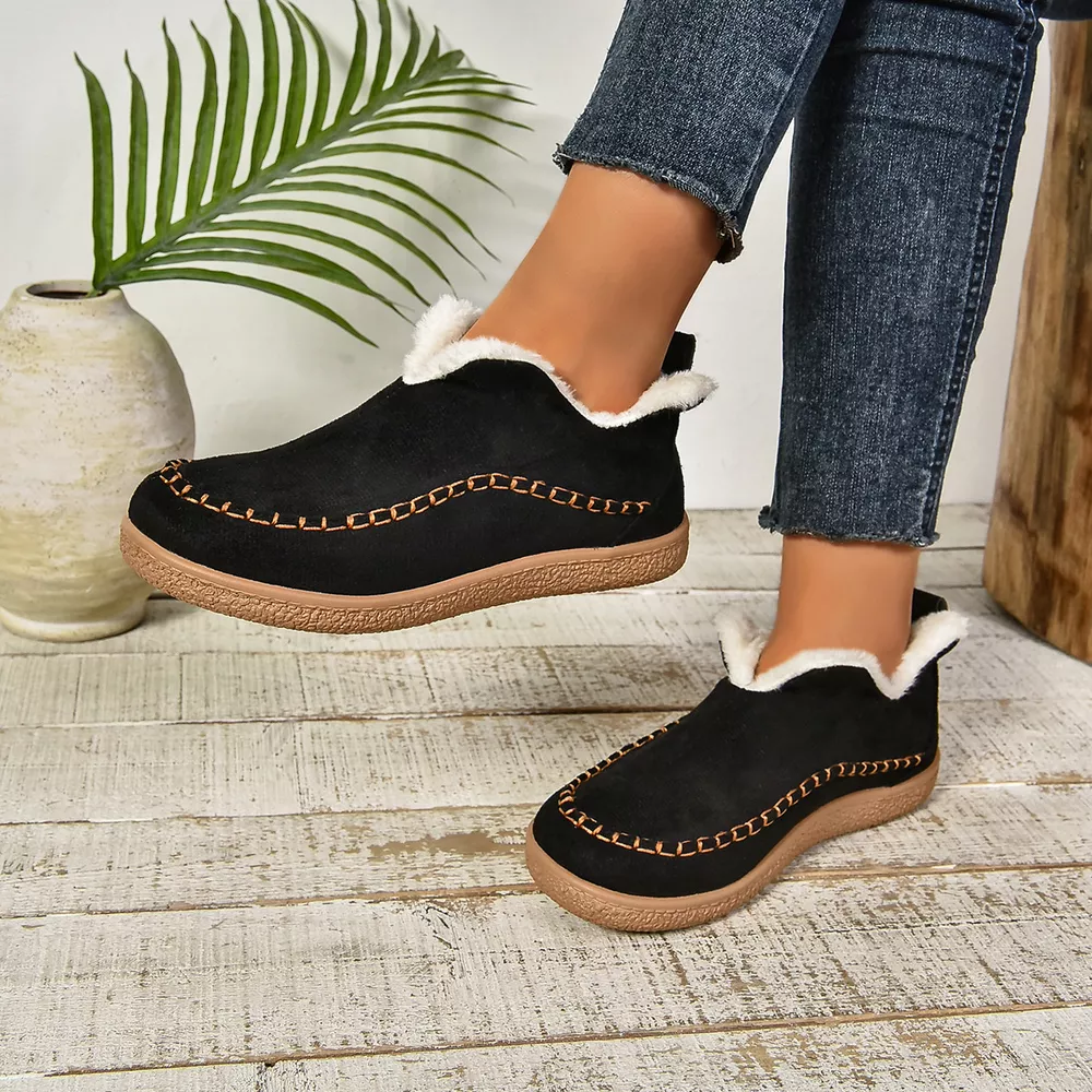 Round Toe Plush Lined Shoes, image 8