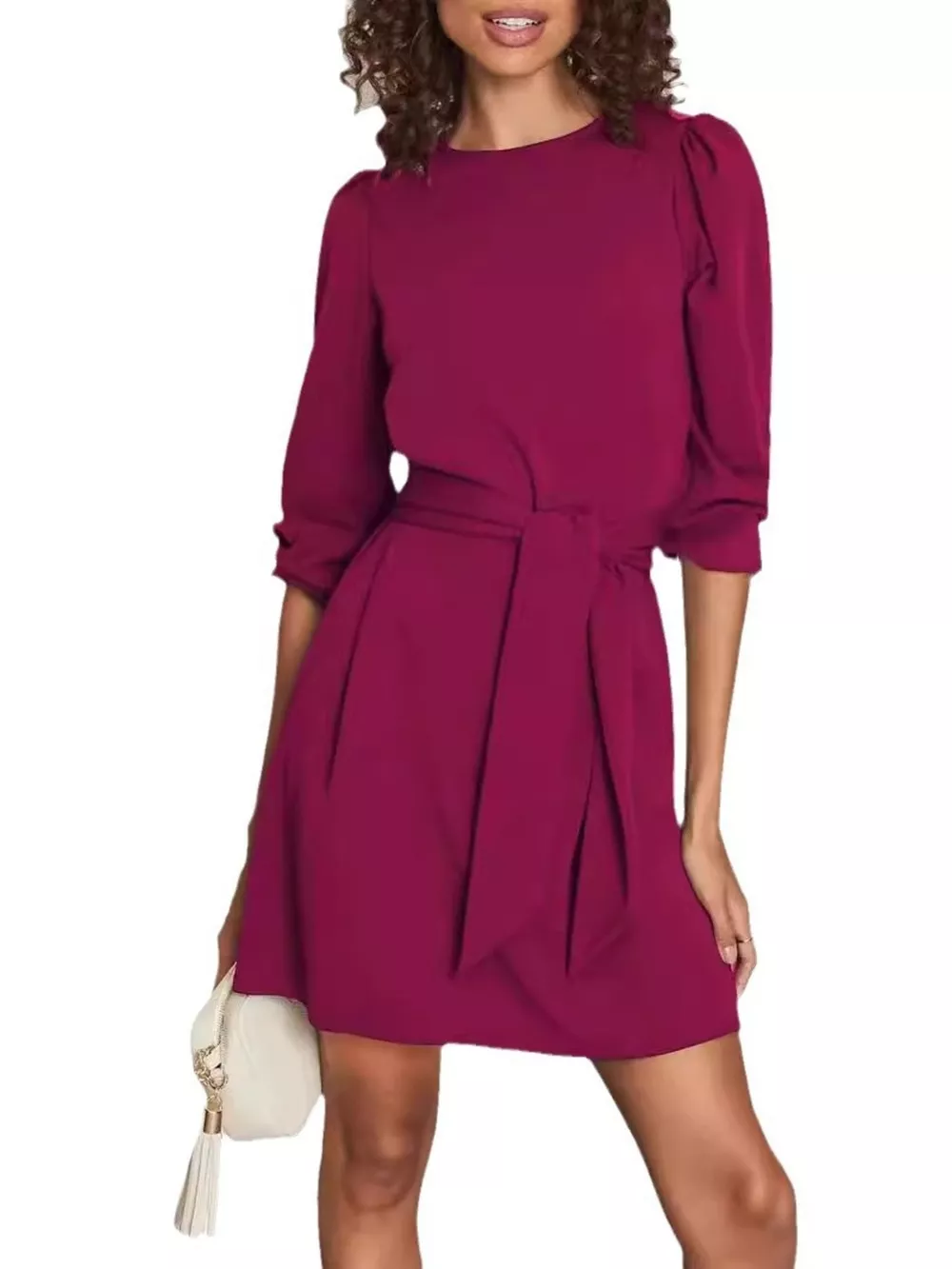 Tie-Waist Mini Dress, image 2