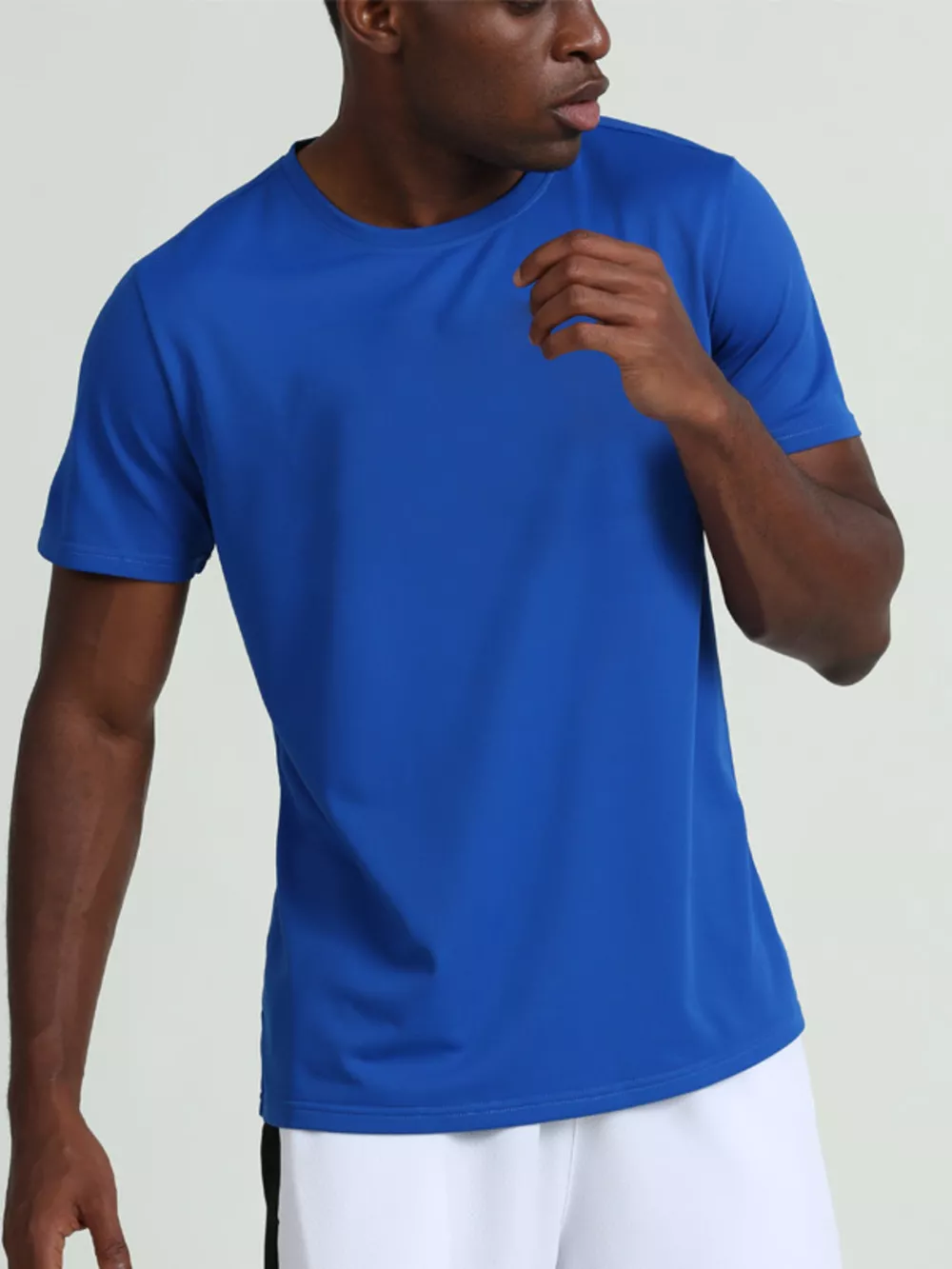 Men's Plus Size Solid Color Round Neck T-Shirt, image 2