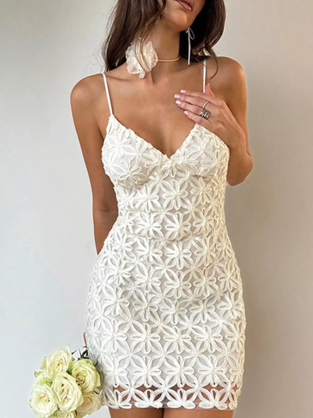 Lace Bodycon Mini Dress, image 3