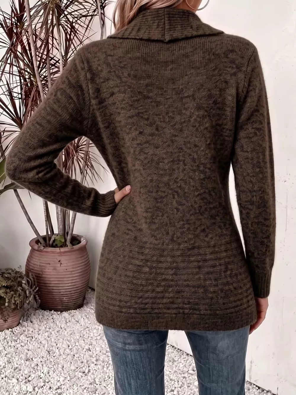 Full Size Open Front Long Sleeve Cardigan Plus Size, image 6