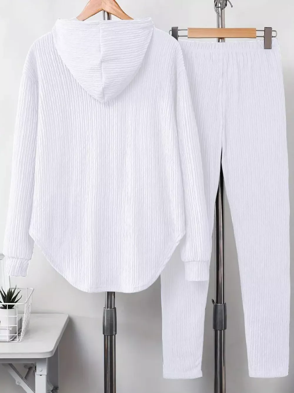 Textured Long Sleeve Hoodie and Pants Set, image 11