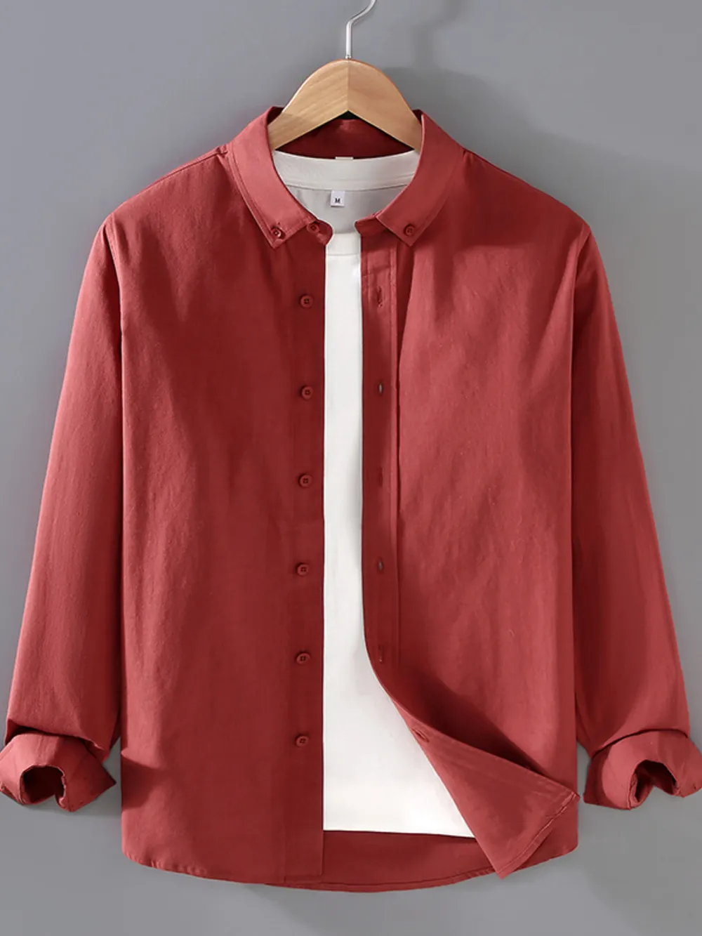Men's Plus Size Button Up Long Sleeve Shirt