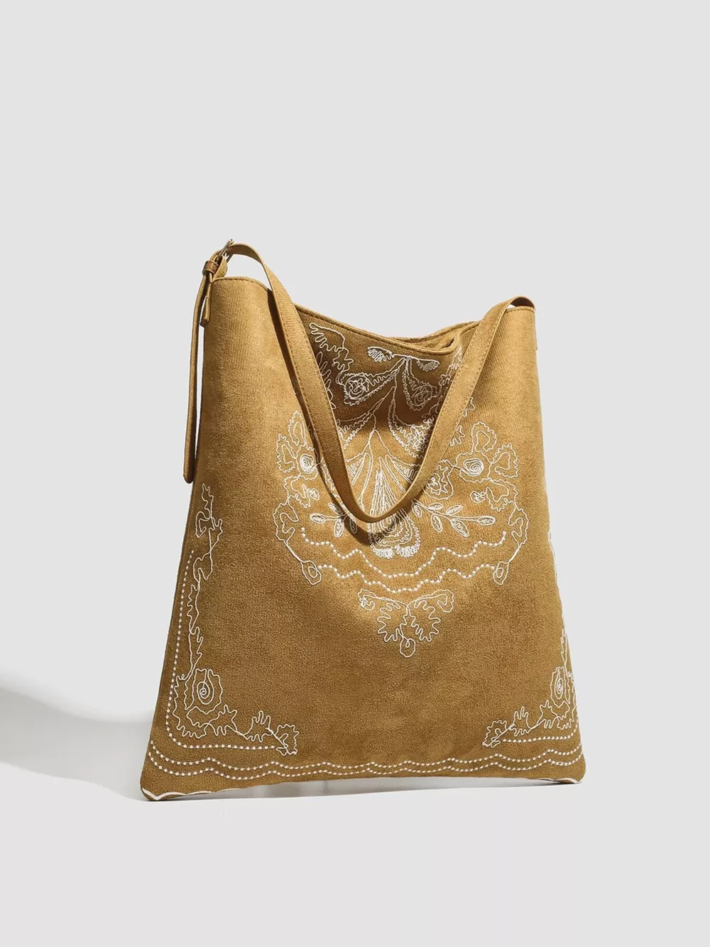 Embroidered Suede Handbag, image 2