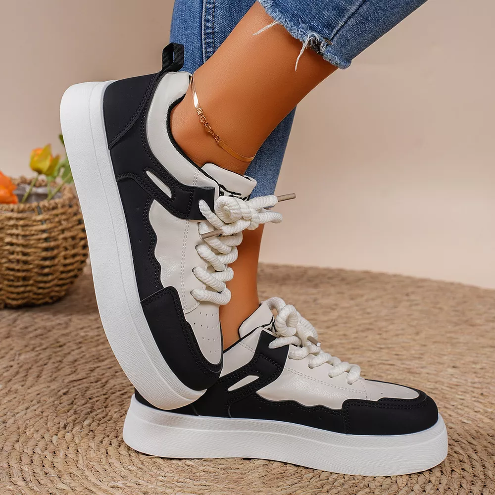 Round Toe Platform Sneakers, image 5