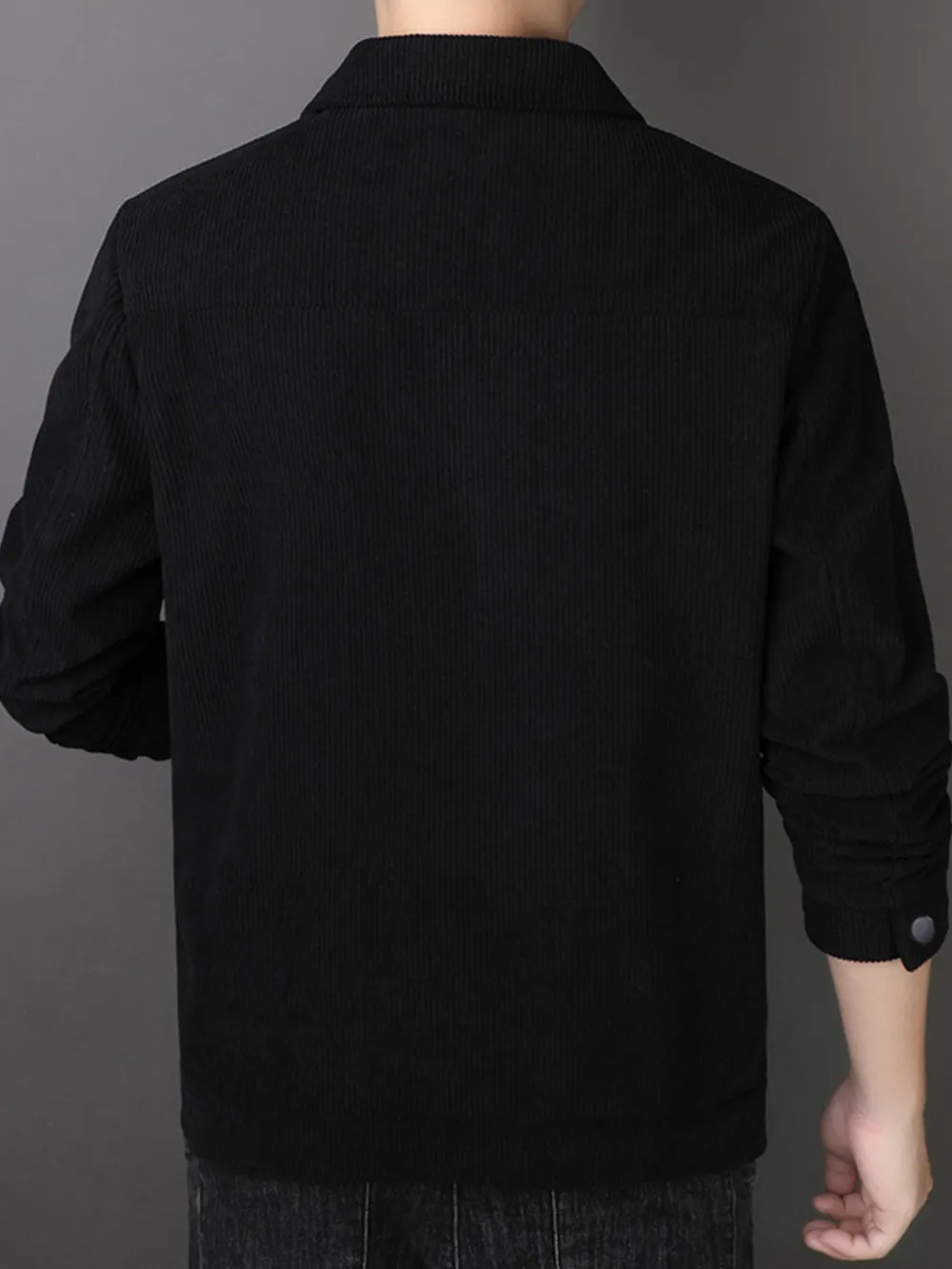 Men's Plus Size Casual Corduroy Button-Down Jacket, image 6