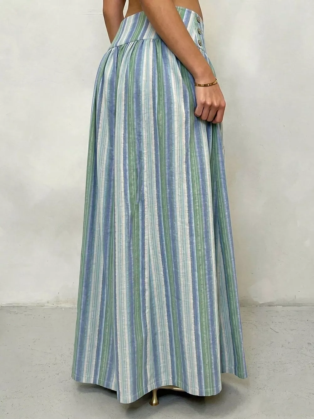 High-Waisted Striped Wide-Leg Casual Pants, image 10