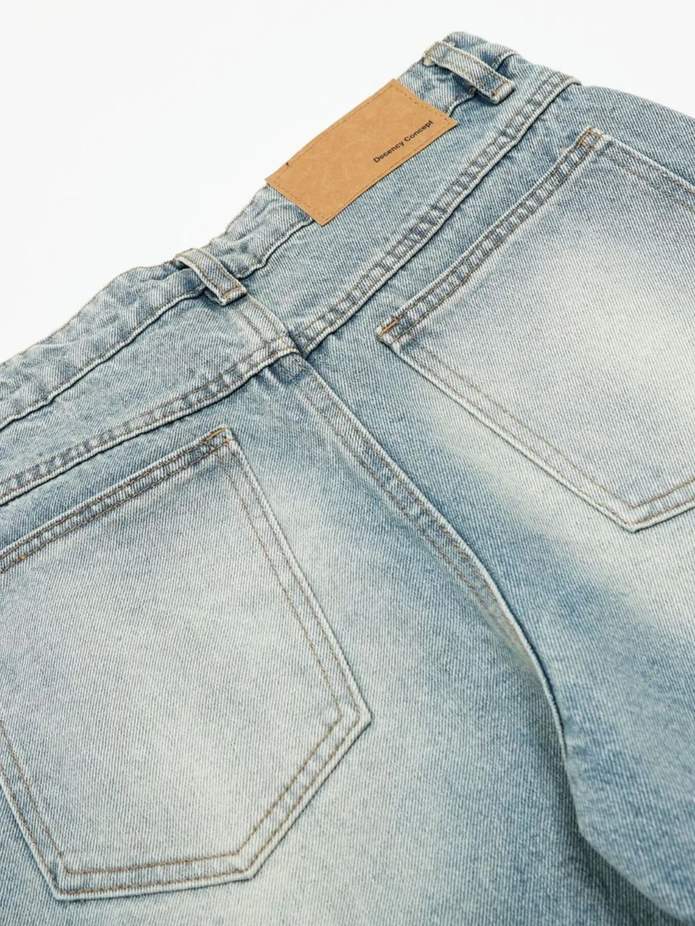 Men's Washed Wide Leg Baggy Jeans, image 7