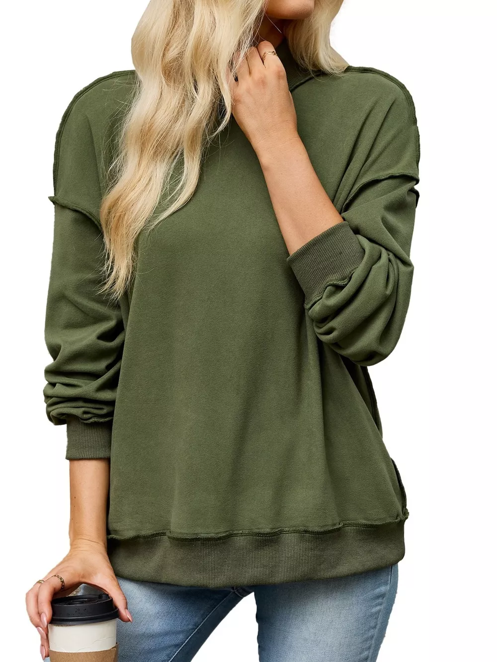 Loose Fit Crew Neck Sweatshirt